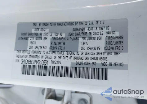 2021 Mazda Cx-30 Select из США, поврежденный, VIN 3MVDMBBL8MM310861